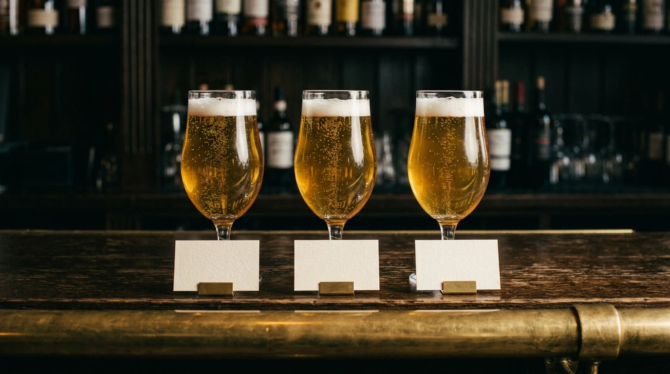 Trois flûtes de champagne alignées pour comparer trois dosages