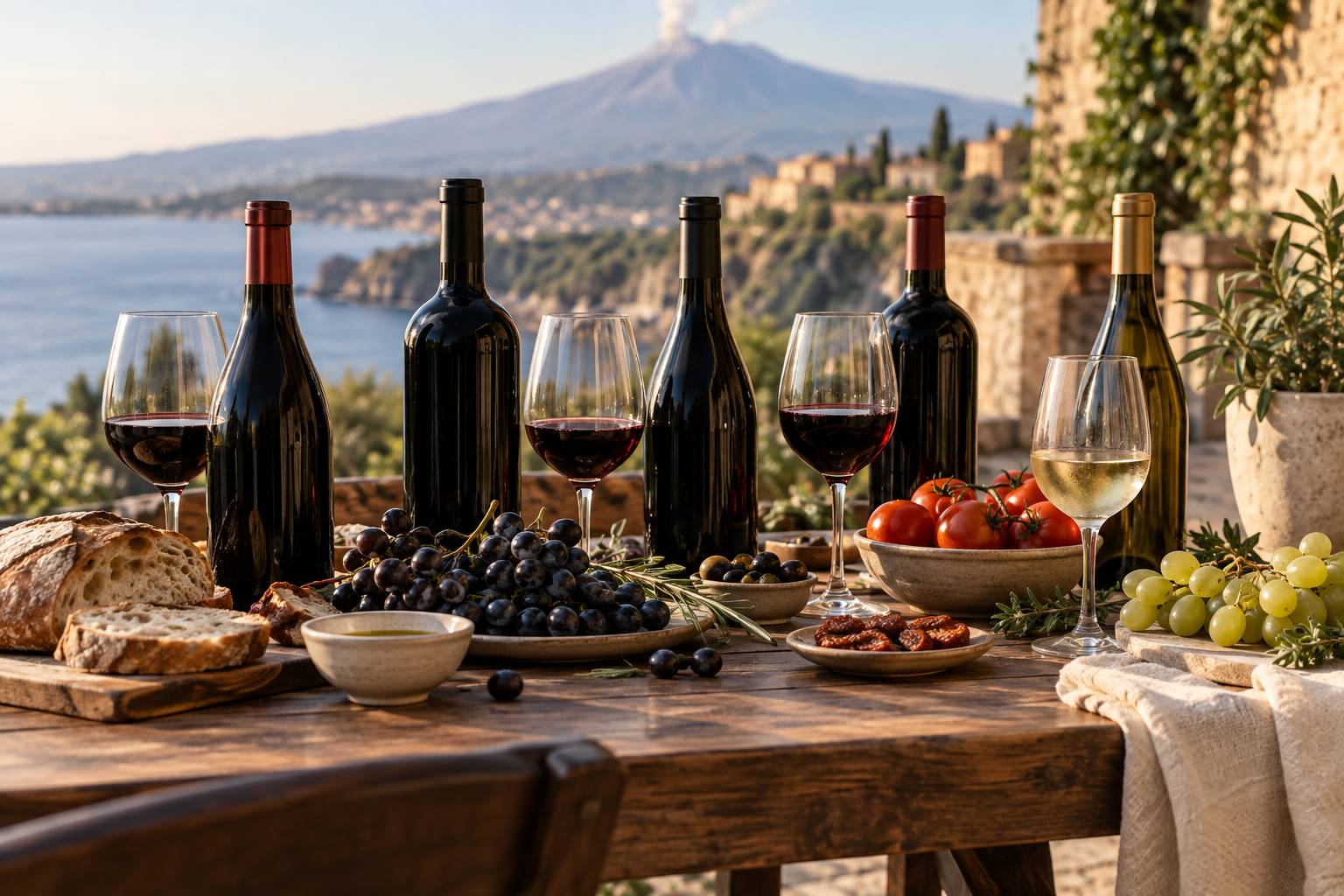 Illustration éditoriale du sujet : Les cépages incontournables pour découvrir les vins de sicile