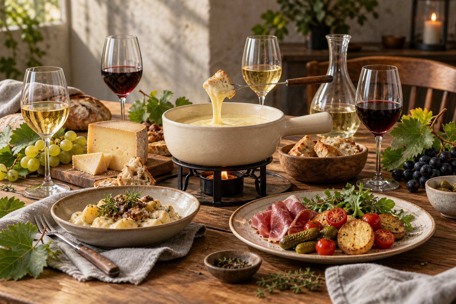 Illustration éditoriale du sujet : Les vins de Savoie et leurs cépages emblématiques
